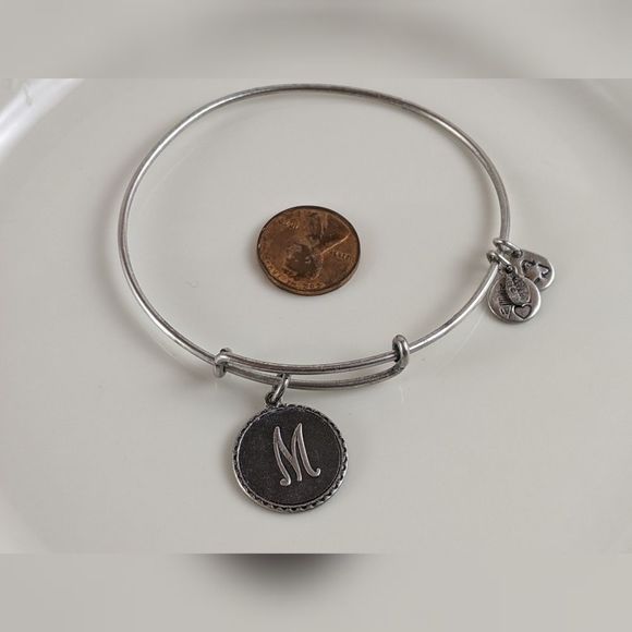 Alex and Ani Rafaelian Silver Initial M Bracelet - Picture 2 of 6